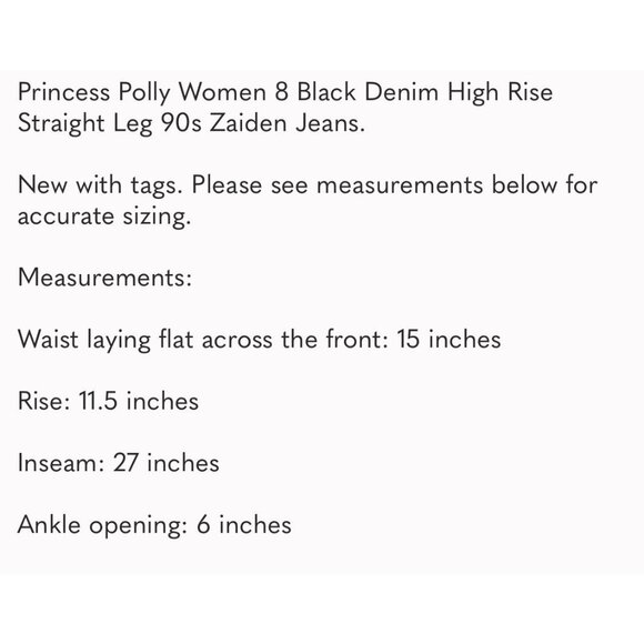 Princess Polly Zaiden Straight Leg Jeans Black Denim Distressed Relaxed Fit 8 - Picture 8 of 8